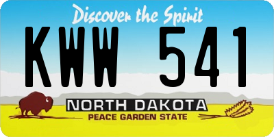 ND license plate KWW541