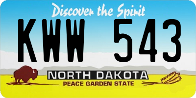 ND license plate KWW543