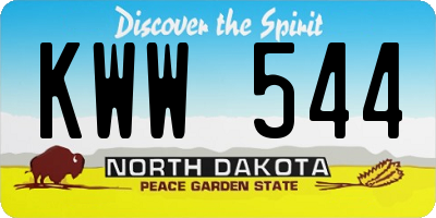 ND license plate KWW544