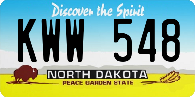 ND license plate KWW548