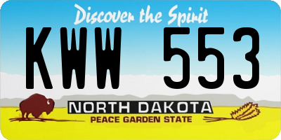 ND license plate KWW553