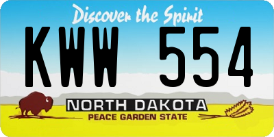 ND license plate KWW554