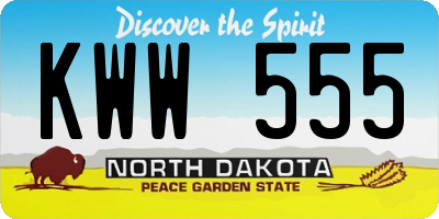 ND license plate KWW555