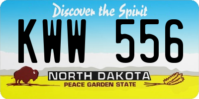 ND license plate KWW556