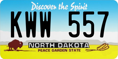 ND license plate KWW557