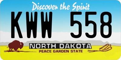 ND license plate KWW558