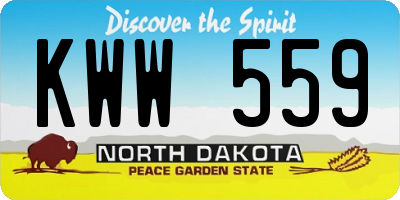 ND license plate KWW559