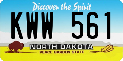 ND license plate KWW561