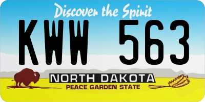 ND license plate KWW563