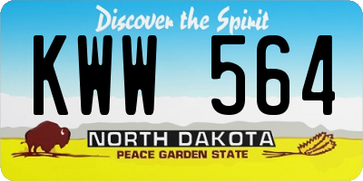 ND license plate KWW564