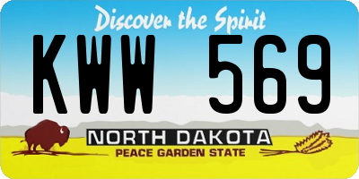 ND license plate KWW569