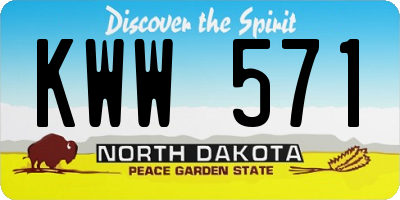 ND license plate KWW571