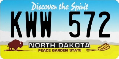 ND license plate KWW572