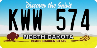 ND license plate KWW574