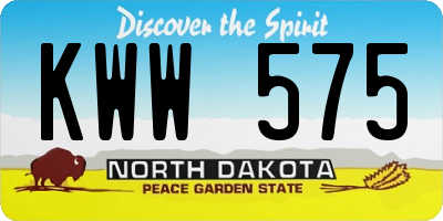 ND license plate KWW575