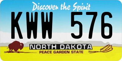 ND license plate KWW576