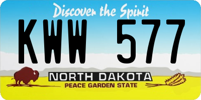 ND license plate KWW577