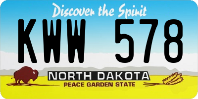 ND license plate KWW578