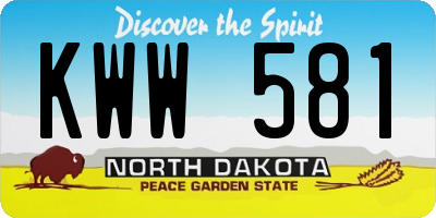 ND license plate KWW581