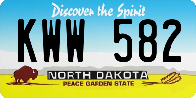 ND license plate KWW582