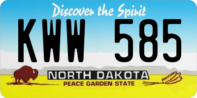 ND license plate KWW585