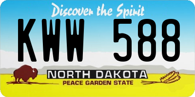 ND license plate KWW588