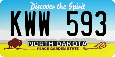 ND license plate KWW593