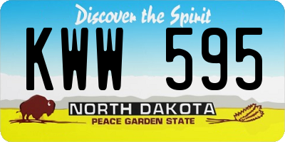 ND license plate KWW595