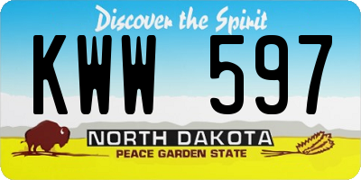 ND license plate KWW597