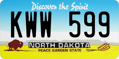 ND license plate KWW599