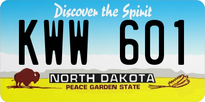 ND license plate KWW601