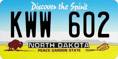 ND license plate KWW602