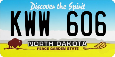 ND license plate KWW606