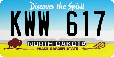 ND license plate KWW617