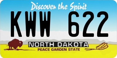 ND license plate KWW622