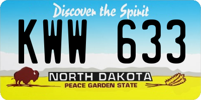 ND license plate KWW633