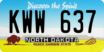 ND license plate KWW637
