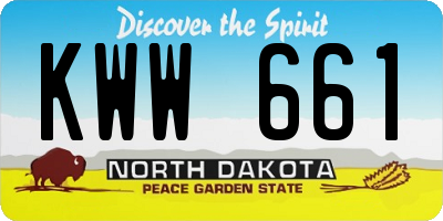 ND license plate KWW661