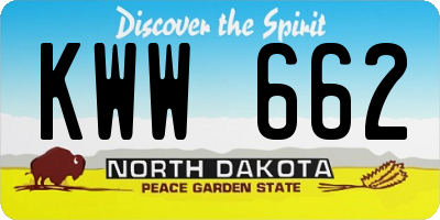 ND license plate KWW662