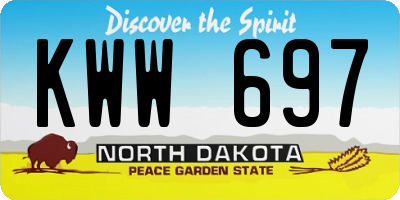 ND license plate KWW697