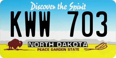 ND license plate KWW703