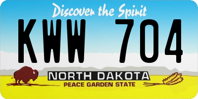 ND license plate KWW704