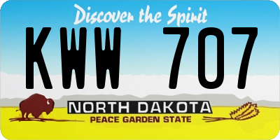 ND license plate KWW707