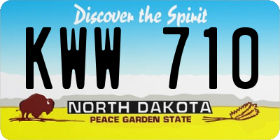 ND license plate KWW710