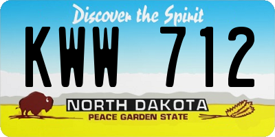 ND license plate KWW712