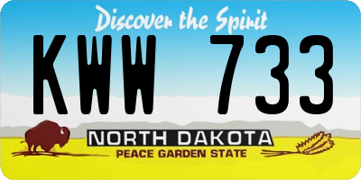 ND license plate KWW733