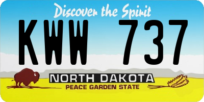 ND license plate KWW737