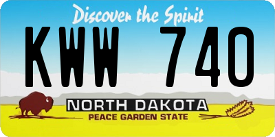 ND license plate KWW740