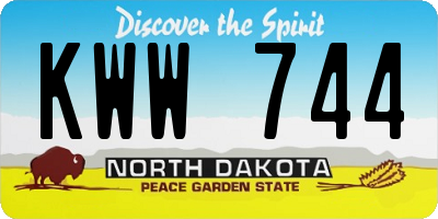 ND license plate KWW744