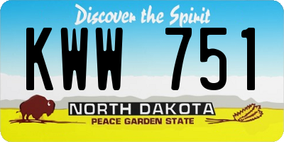 ND license plate KWW751